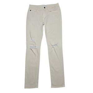 KanCan Jeans Womens 11 29 Beige Distressed Skinny Stretch Denim Pants Casual
